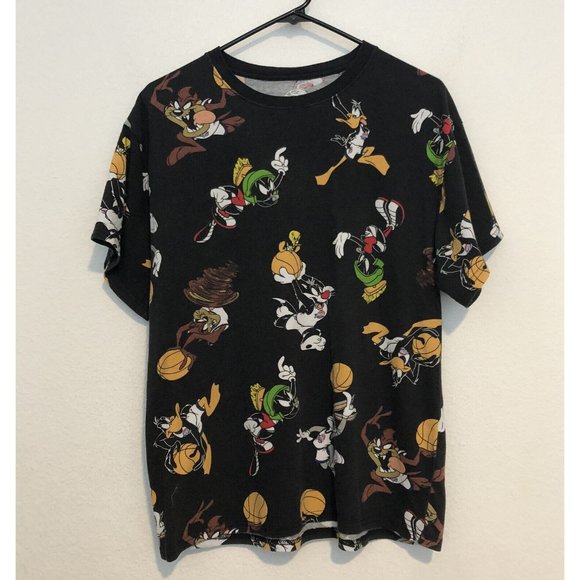 Space Jam Looney Tunes Tune Squad All Over Graphic Shirt Size Small/Med Bugs Taz - Picture 1 of 12